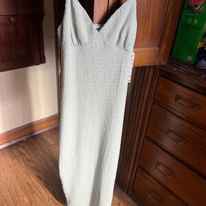 Almost Famous Strapless Pistachio Green Dress